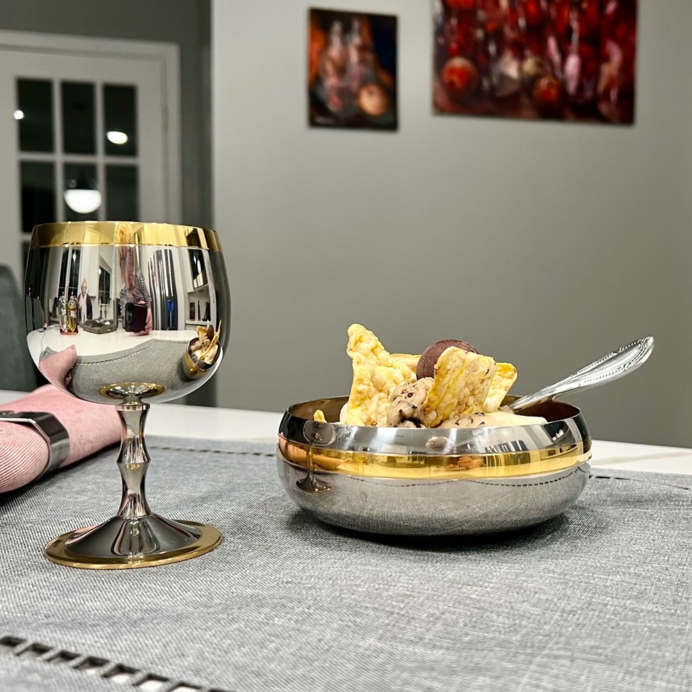 NWT. AUTHENTIC BARON Zepter Set for 6 person 20 pcs W/Gold decor 24 CT